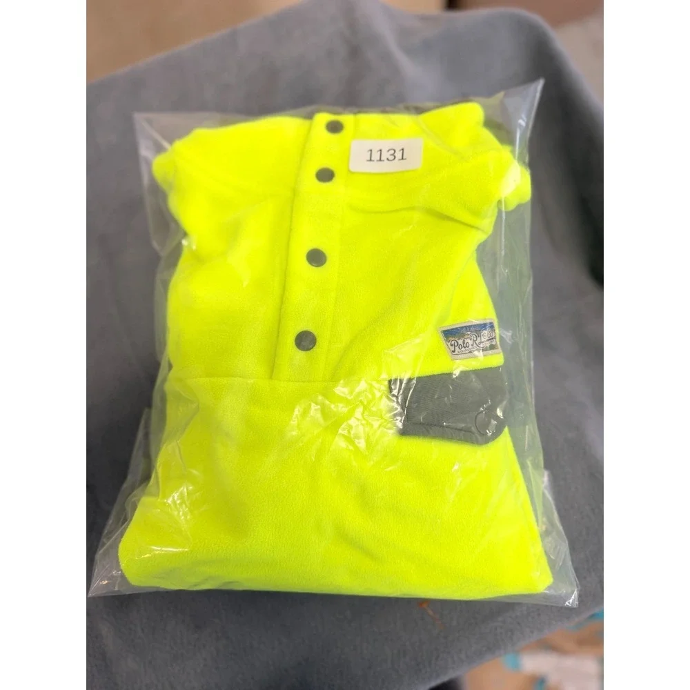 Polo Ralph Lauren Fleece Pullover Mens XL‎ Neon Safety Yellow Gorpcore NWT